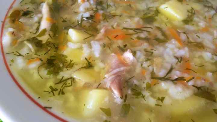 Суп курячий з рисом і картоплею