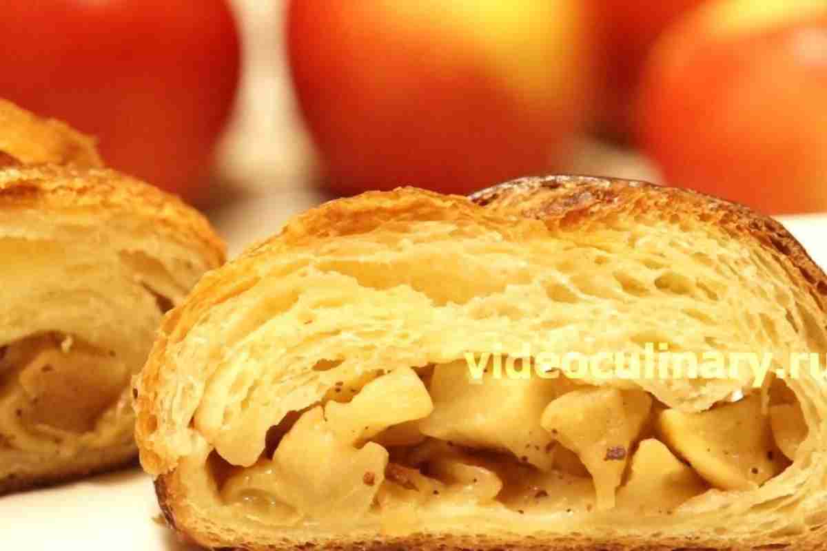 Пиріжки з яблуками з шару бездрожжевого тіста - рецепт
